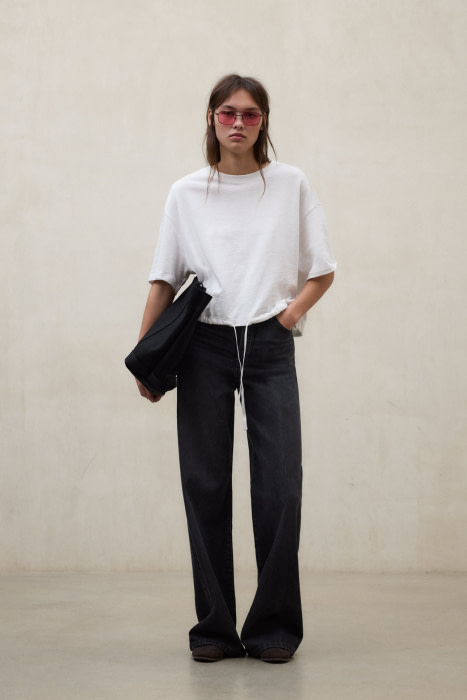 ECOALF camiseta m/c frunzida color blanco