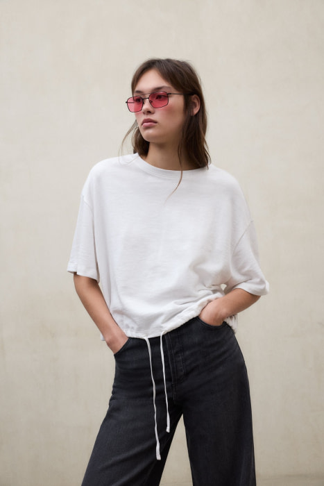 ECOALF camiseta m/c frunzida color blanco - 4