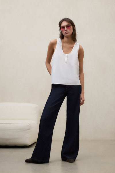 ECOALF top algodón, sin mangas color blanco