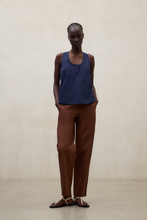 ECOALF top algodón, sin mangas color azul - 1