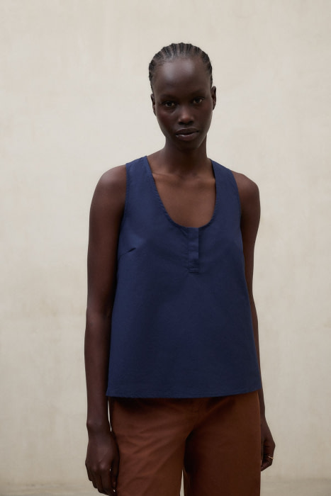 ECOALF top algodón, sin mangas color azul - 2