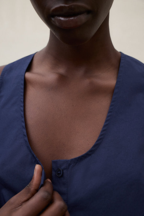 ECOALF top algodón, sin mangas color azul - 3