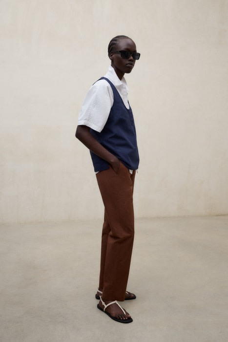 ECOALF top algodón, sin mangas color azul - 4