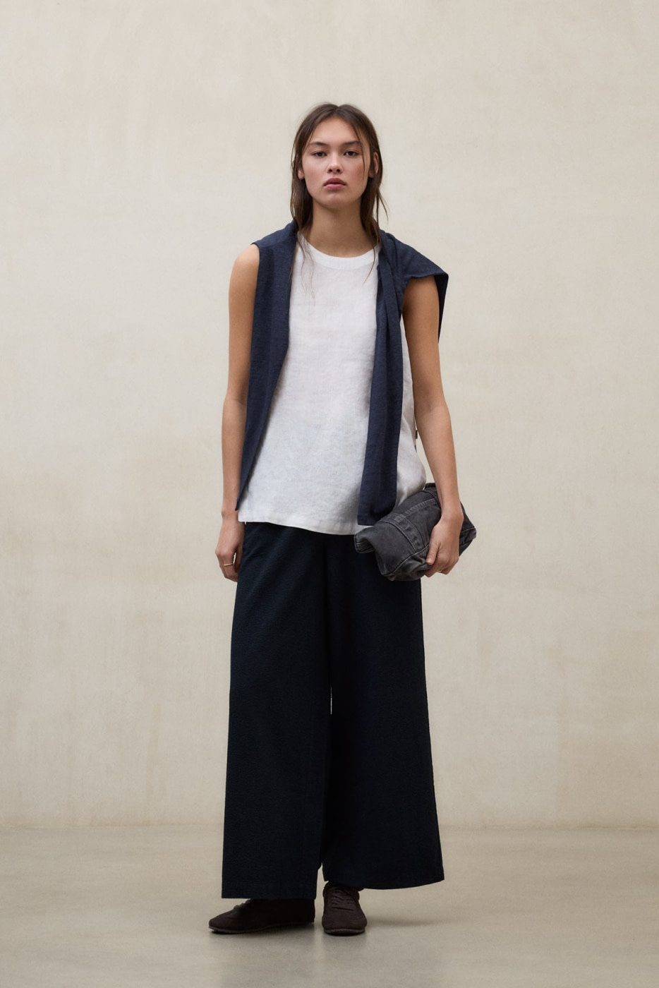 ECOALF top s/m en lino color blanco