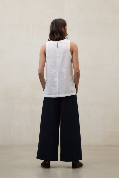 ECOALF top s/m en lino color blanco - 4