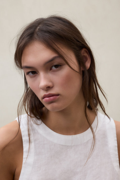 ECOALF top s/m en lino color blanco - 5