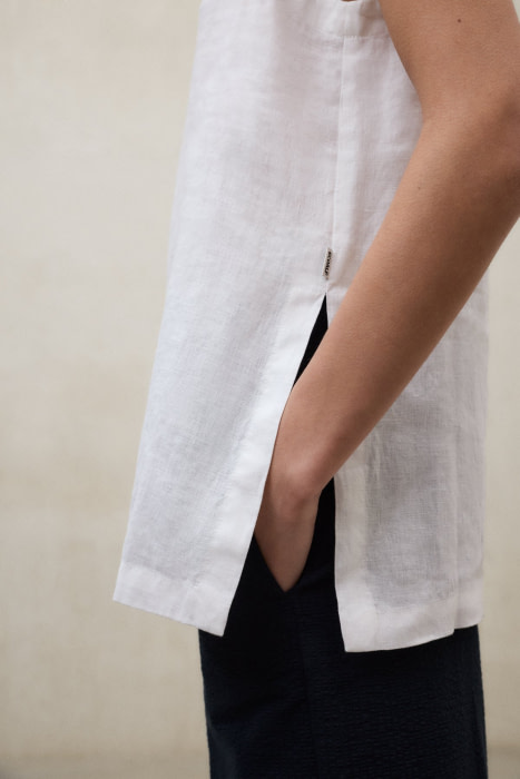 ECOALF top s/m en lino color blanco - 6