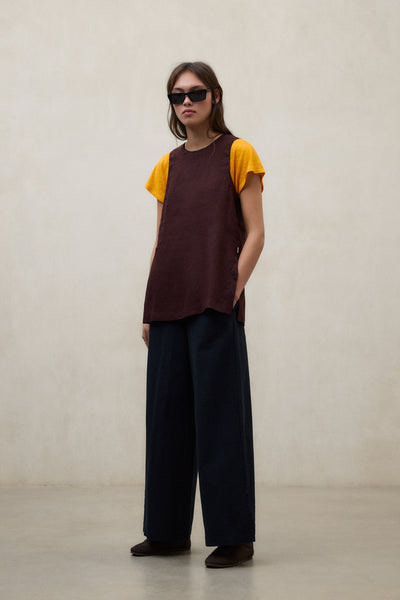 ECOALF top s/m en lino color marrón - 5