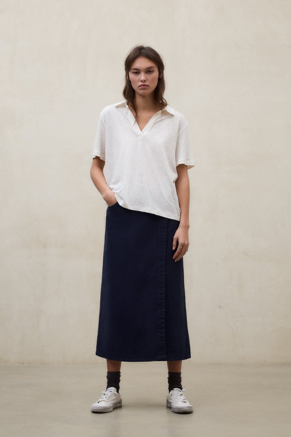 ECOALF polo m/c en lino color blanco