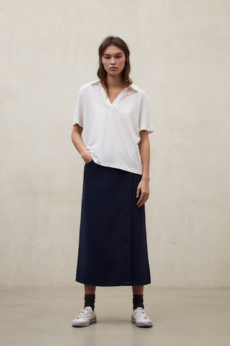 ECOALF polo m/c en lino color blanco