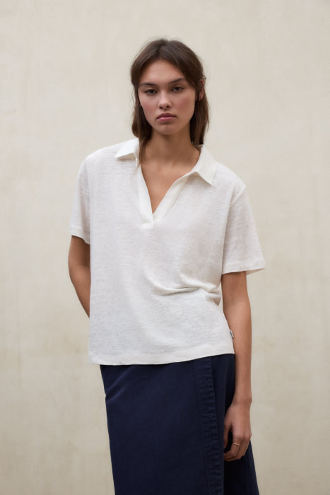 ECOALF polo m/c en lino color blanco - 3
