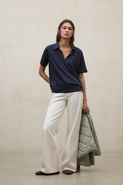 ECOALF polo m/c en lino color azul - 2