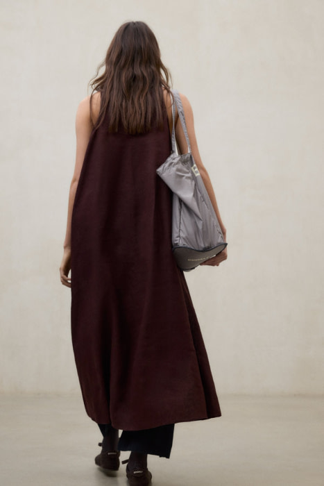 ECOALF vestit largo en lino color marrón - 3