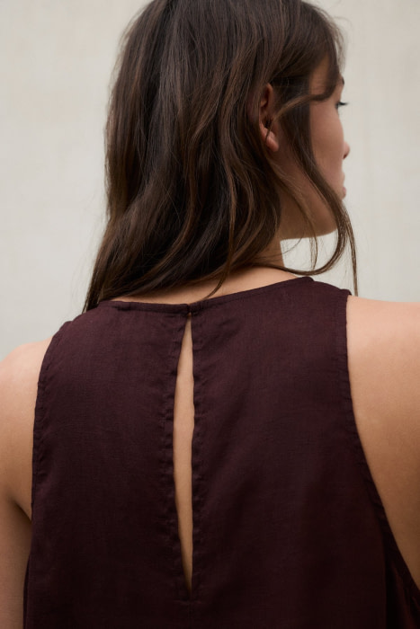 ECOALF vestit largo en lino color marrón - 5