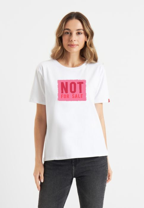 FRIEDA&FREDDIES camiseta m/c blanca y rosa "NOT FOR SALE" - 1