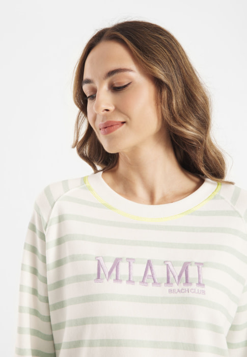FRIEDA&FREDDIES jersey rayas blanco/verde "MIAMI" - 3
