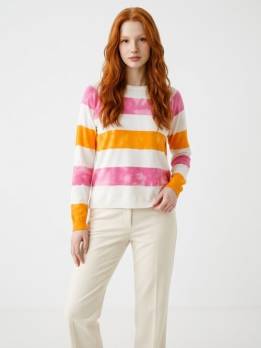 FRIEDA&FREDDIES jersey rayas color fucsia,  blanco y naranja