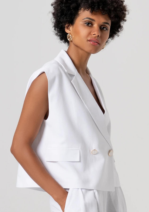 FRACOMINA chaleco color blanco - 2