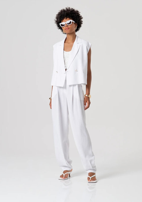 FRACOMINA chaleco color blanco - 4