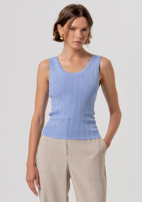 FRACOMINA top strass tirantes color azul