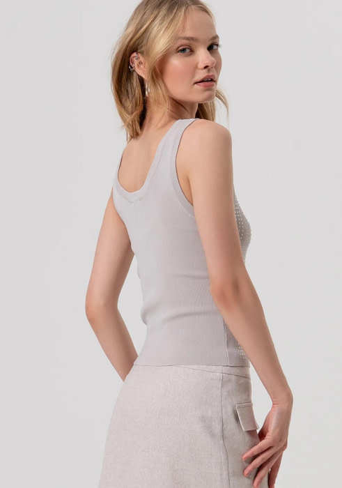 FRACOMINA top strass tirantes color arena - 3