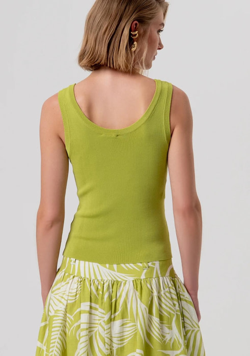 FRACOMINA top strass tirantes color verde - 3