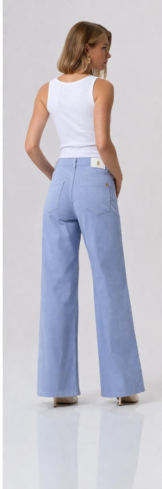 FRACOMINA pantalón ancho color celeste - 2