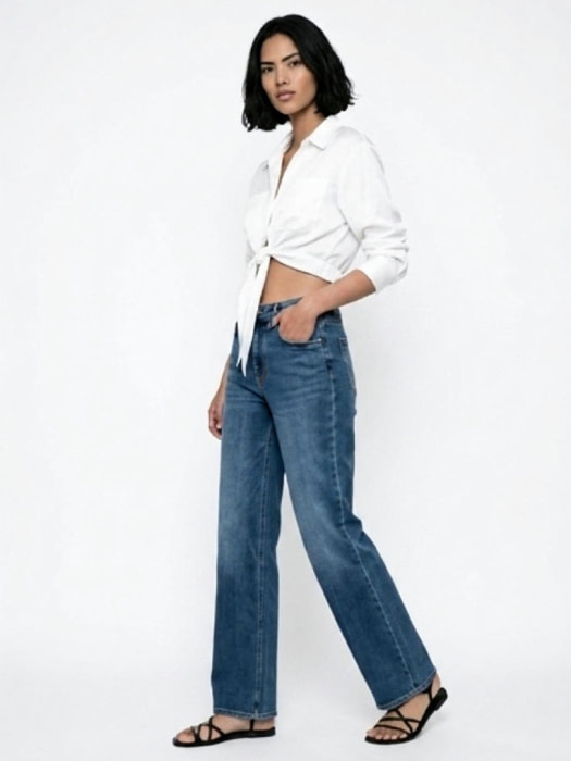 FRACOMINA jeans ancho recto azul - 2