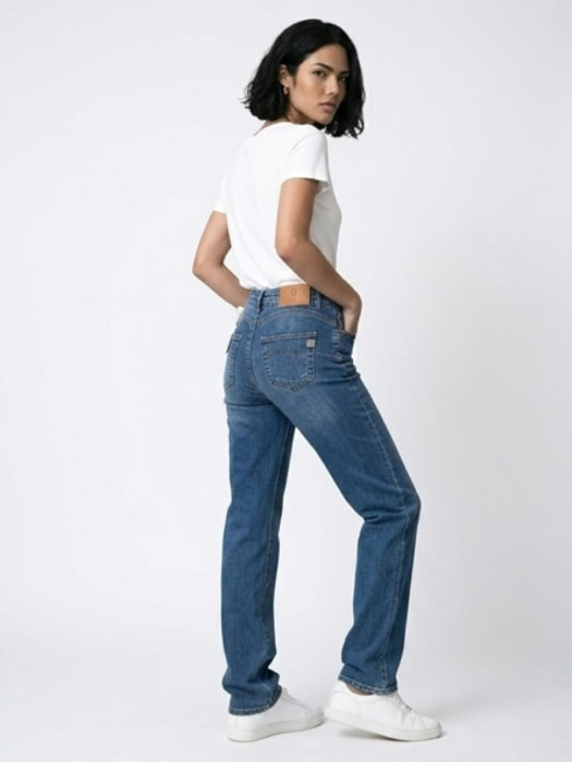 FRACOMINA jeans ancho recto azul - 4