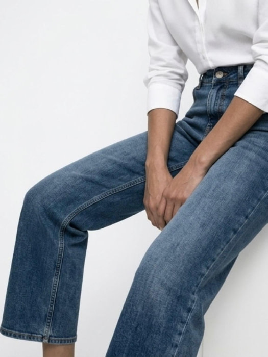 FRACOMINA jeans ancho recto azul - 6