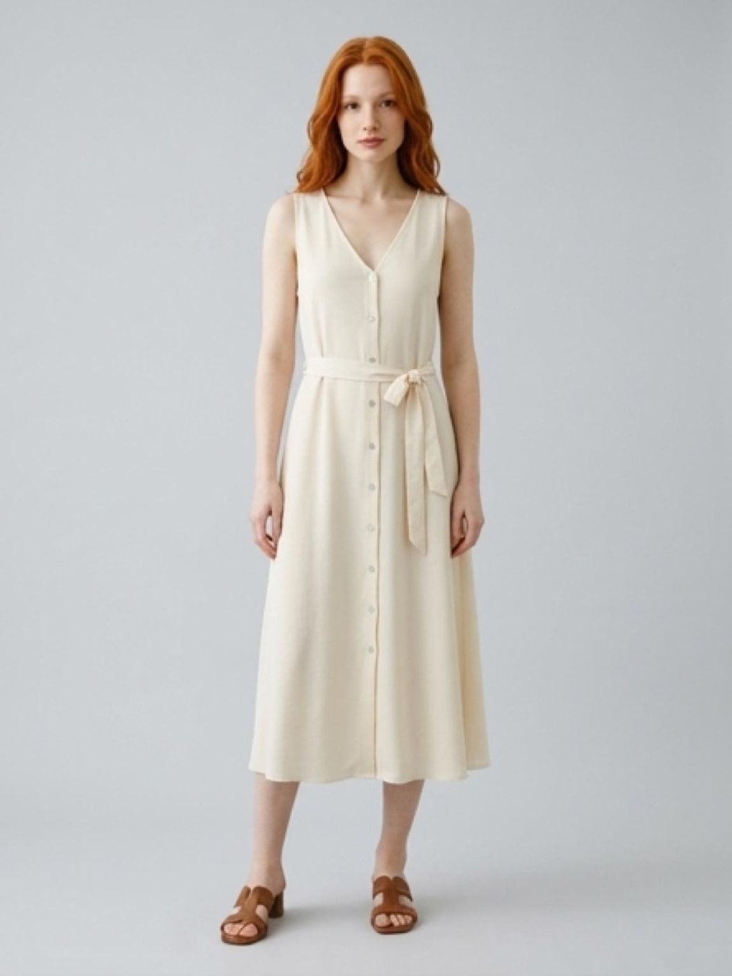 KOCCA vestido con botones s/m color crudo