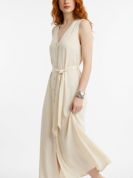 KOCCA vestido con botones s/m color crudo - 5