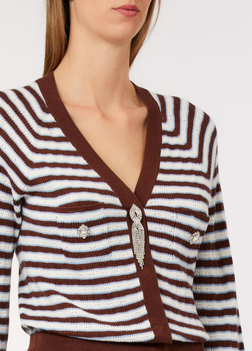 LIU.JO chaqueta rayas marrón, blanco y azul - 2