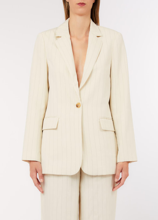 LIU.JO blazer crudo con raya diplomática