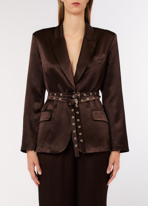 LIU.JO blazer en raso color marrón - 1