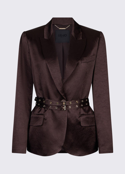 LIU.JO blazer en raso color marrón - 4