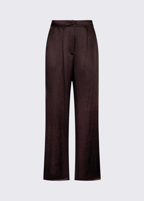 LIU.JO pantalón ancho en raso color marrón - 2