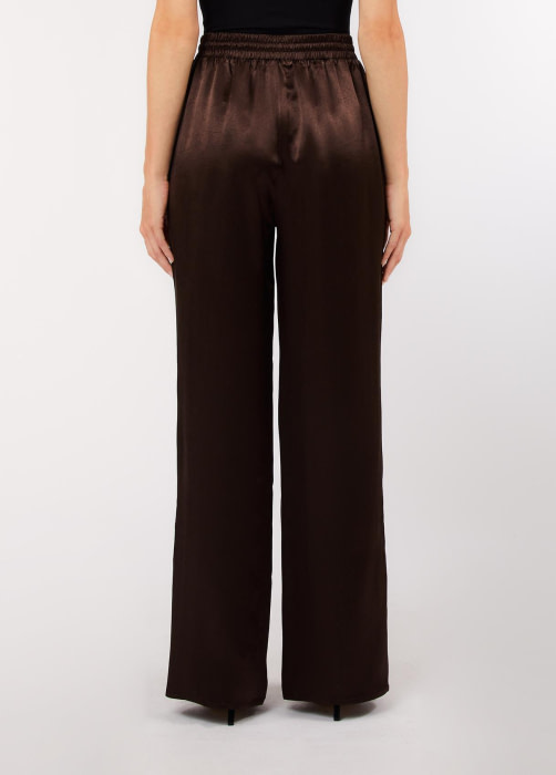 LIU.JO pantalón ancho en raso color marrón - 4