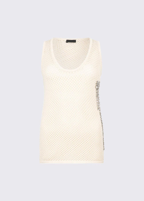 LIU.JO top calado con pedrería lateral crudo - 2