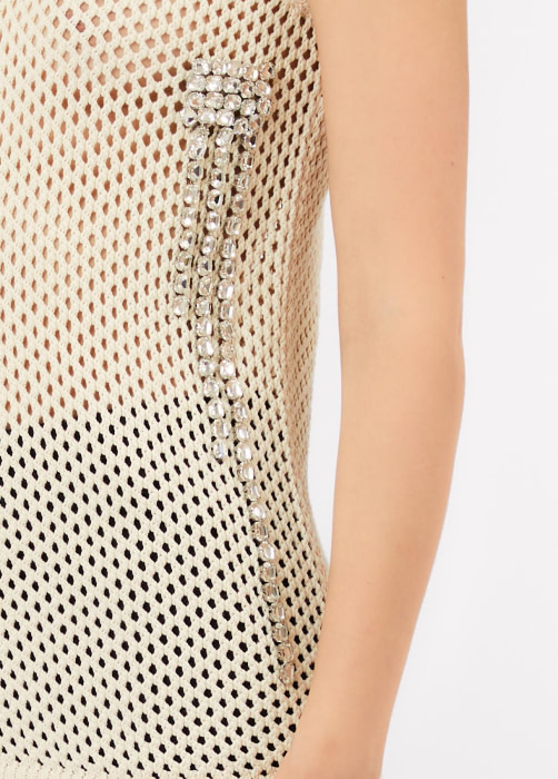 LIU.JO top calado con pedrería lateral crudo - 5