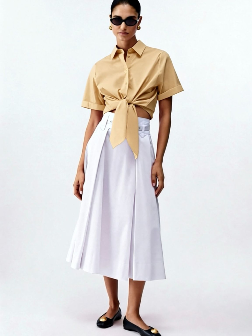 LIU.JO camisa m/c anudada color camel