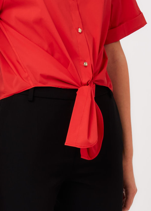LIU.JO camisa m/c anudada color rojo - 2