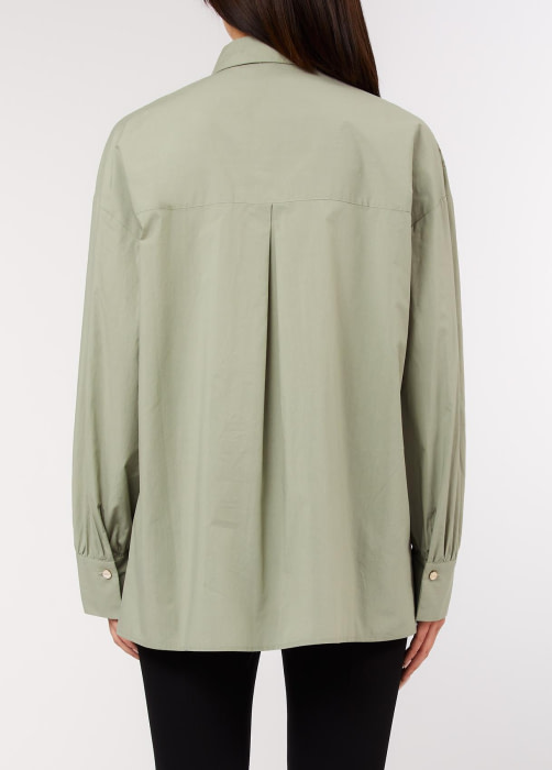 LIU.JO camisa caqui con estampado en palmeras y  strass - 4