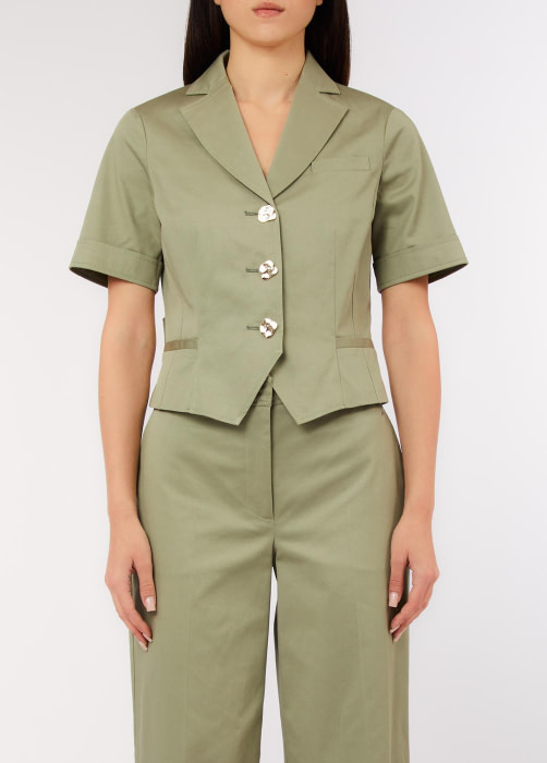 LIU.JO chaqueta manga corta color caqui - 3