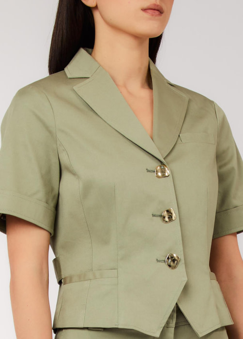 LIU.JO chaqueta manga corta color caqui - 5