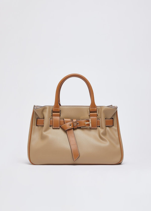 LIU·JO bolso combinado caqui y cuero - 1