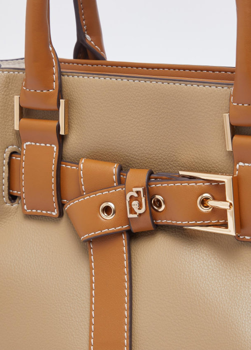 LIU·JO bolso combinado caqui y cuero - 9