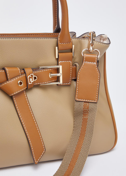 LIU·JO bolso combinado caqui y cuero - 10