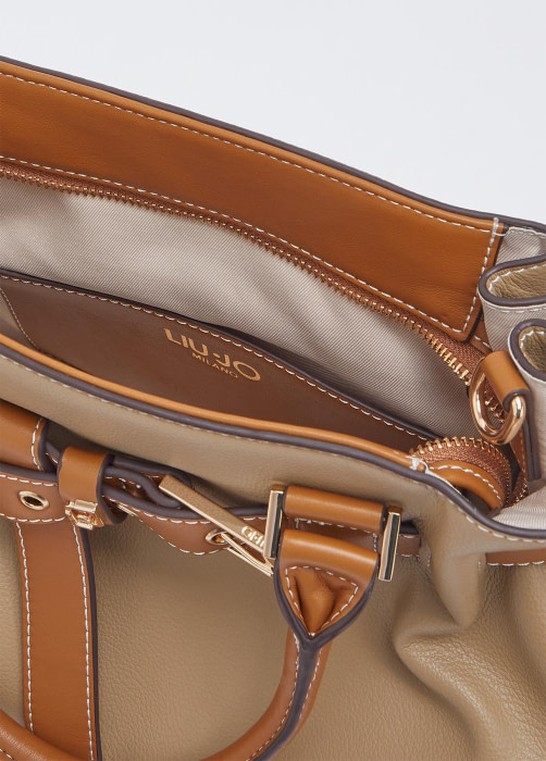 LIU·JO bolso combinado caqui y cuero - 11