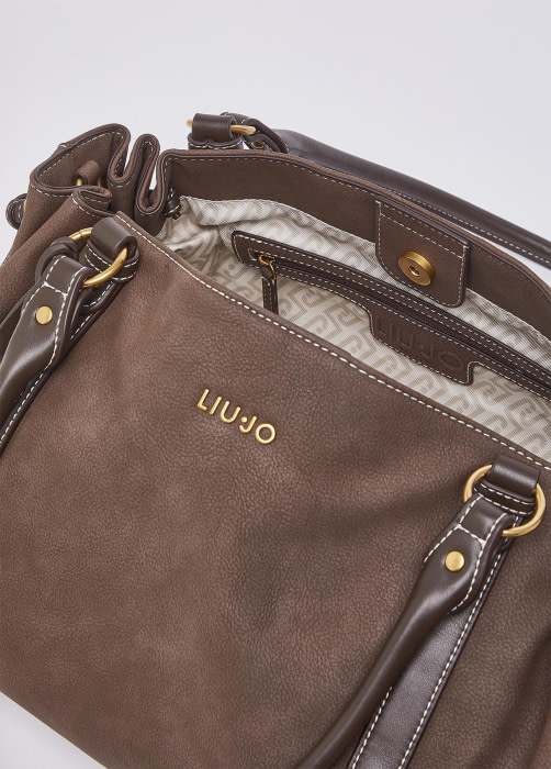 LIU·JO bolso grande en piel vuelta color marrón  oscuro - 6
